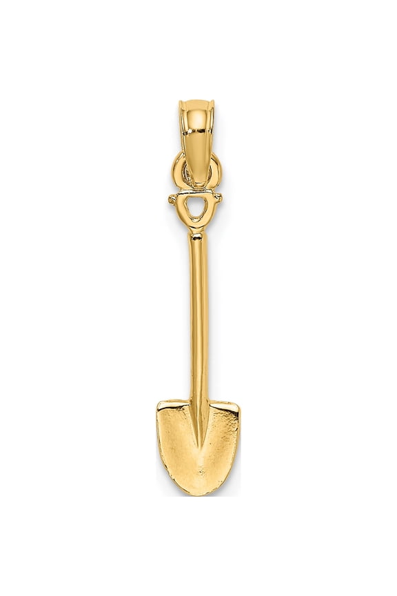 14K Yellow Gold 3-D Polished Shovel Garden Tool Charm (18.4 X 5) Made In United States k7323