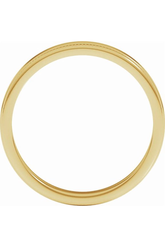 14K Yellow Gold 3 Mm Standard Weight Flat Comfort Fit Edge Band, Size 6.5