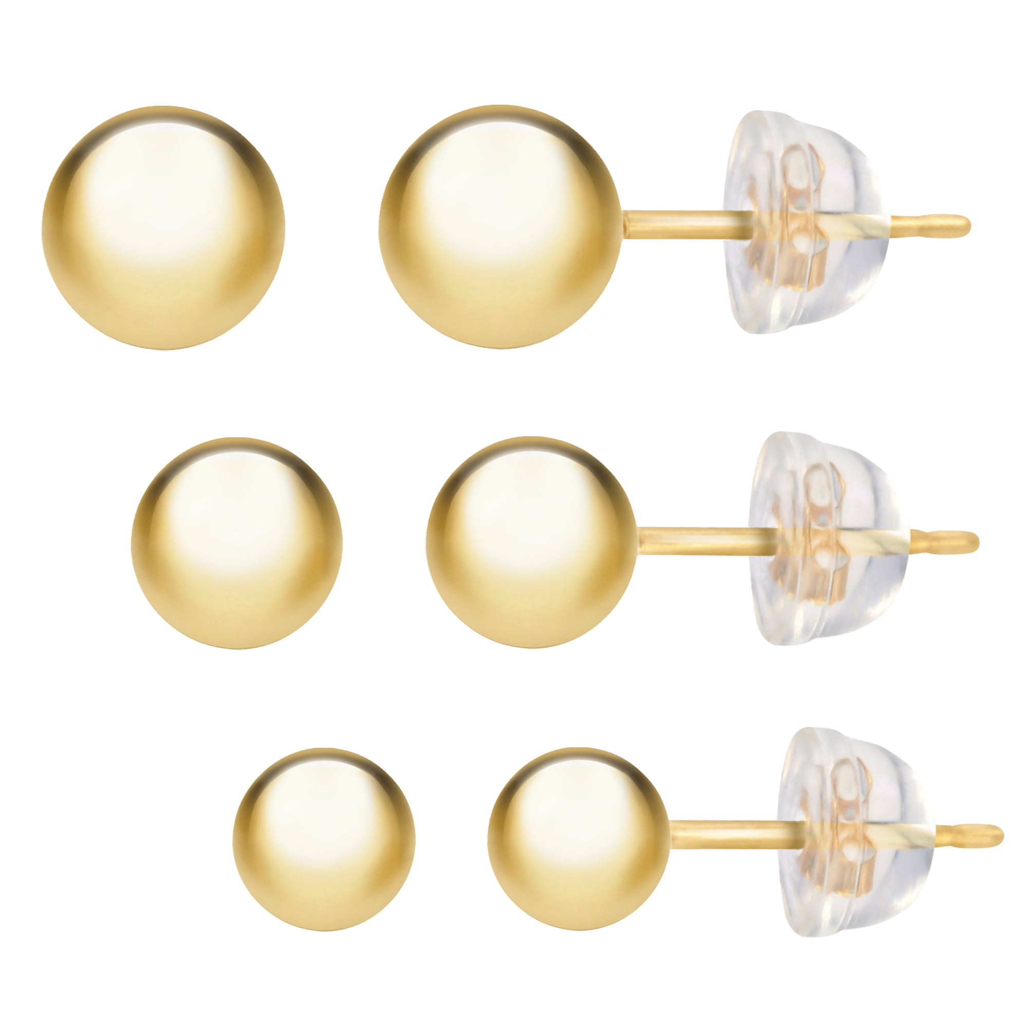 14K Yellow Gold Ball Stud Earrings 3mm 14k Yellow Gold 4mm Ball Earrings