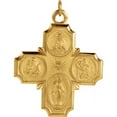 thumbnail image 1 of 14K Yellow Gold 30x29mm Four-Way Cross Medal, 1 of 3