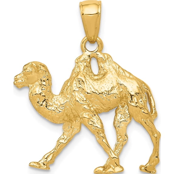 14K Yellow Gold 3D Camel Pendant (27 X 23) Made In Peru k3322