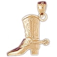 thumbnail image 1 of 14K Yellow Gold 3D Cowboy Boot Pendant - 20 mm, 1 of 3