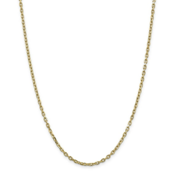 14K Yellow Gold 3mm Diamond Cut Cable Chain Necklace Size 30