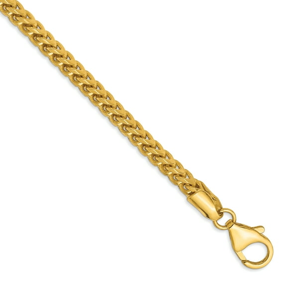 14K Yellow Gold 3mm Franco Chain Anklet 9 Inch