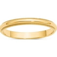 thumbnail image 1 of 14K Yellow Gold 3mm Milgrain Half-Round Wedding Band (Size 5.5) Made In United States m030-5.5, 1 of 5