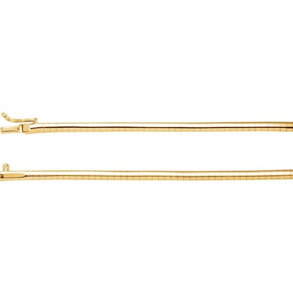 14K Yellow Gold 3mm Omega 18" Chain