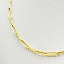 14K Yellow Gold 3mm Paperclip Link Chain Necklace, Elongated, 16'' 18'' 20''