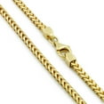thumbnail image 1 of 14K Yellow Gold 3mm Solid Franco Chain, FREE Microfiber Cloth, Square Box Link Mens Womens Necklace, Giorgio Bergamo, 1 of 7
