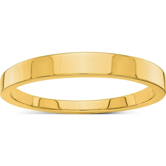 14K Yellow Gold 3mm Tapered Polished Band (Size 8) Made In United States stk10-8