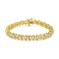 thumbnail image 1 of 14K Yellow Gold 4.0 Cttw "X"-Link Round-Cut Diamond Bracelet (I-J Color, SI2-I1 Clarity) - Size 7.25, 1 of 6