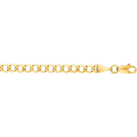 14K Yellow Gold 4.4mm Lite Curb Chain with Lobster Lock