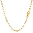 thumbnail image 1 of 14K Yellow Gold 4.5MM Oval Rolo Link Pendant Necklace Chains 16" - 24", Gold Necklace for Men & Women, 100% Real 14K Gold, Next Level Jewelry, 1 of 2