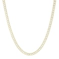thumbnail image 1 of 14K Yellow Gold 4.5MM Solid Cuban Curb Link Two-Tone Pave Chain Necklaces, Real 14K Gold, Next Level Jewelry, 1 of 4