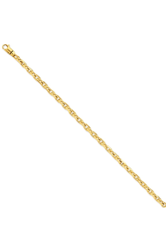 14K Yellow Gold 4.5mm Hand-Polished Fancy Link Chain