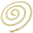 thumbnail image 1 of 14K Yellow Gold 4.5mm Hollow Cuban Chain, FREE Microfiber Cloth, Curb Link Mens Womens Necklace, Giorgio Bergamo, 1 of 6