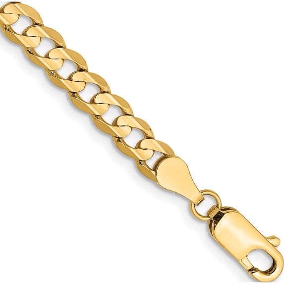 14K Yellow Gold 4.5mm Open Concave Curb Chain (7 X 4.5) Made In South Africa lcr120-7