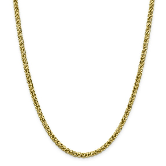 14K Yellow Gold 4.65mm Semi-solid 3-Wire Wheat Chain 18 Inch