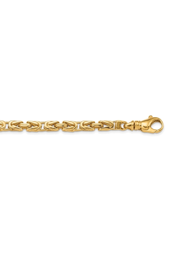 14K Yellow Gold 4.75mm Polished Byzantine Link Chain