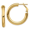 thumbnail image 1 of 14K Yellow Gold 4X20mm Polished Round Hoop Earrings, 1 of 7
