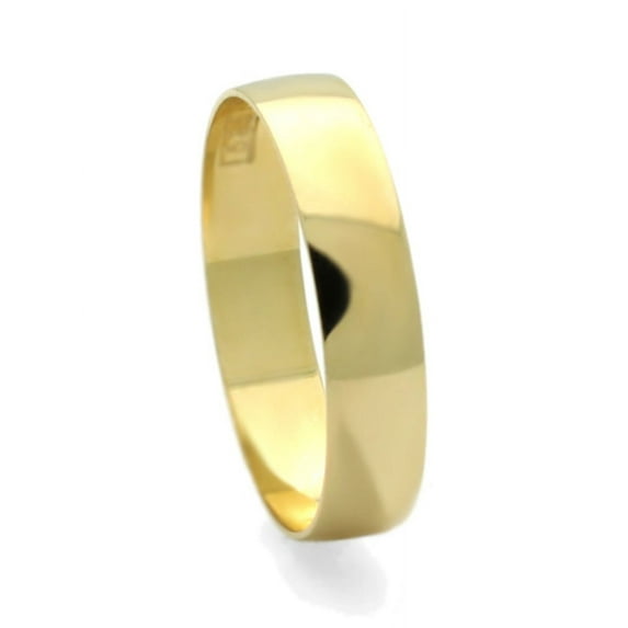 14K Yellow Gold 4mm Classic Plain Light Wedding Band (Size 5 to 13), 12