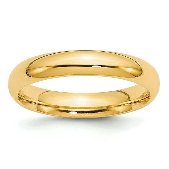 14K Yellow Gold 4mm Comfort-Fit Band Ring Size 9.5