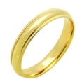 thumbnail image 1 of 14K Yellow Gold 4mm Comfort Fit Milgrain Plain Domed Wedding Band (Size 5 to 12), 9.5, 1 of 2