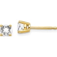 thumbnail image 1 of 14K Yellow Gold 4mm Cubic Zirconia Earrings (4 X 4) Made In United States xe71cz, 1 of 5
