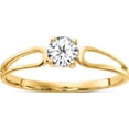 thumbnail image 1 of 14K Yellow Gold 4mm Cubic Zirconia Ring (Size 6) Made In United States x9674cz, 1 of 5