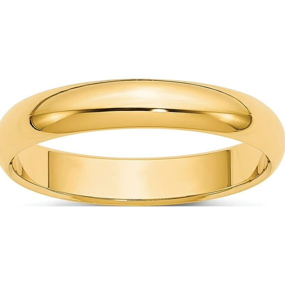 14K Yellow Gold 4mm Half-Round Wedding Band (Size 12) Made In United States hr040-12
