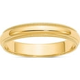 thumbnail image 1 of 14K Yellow Gold 4mm Milgrain Half-Round Wedding Band (Size 9.5) Made In United States m040-9.5, 1 of 5