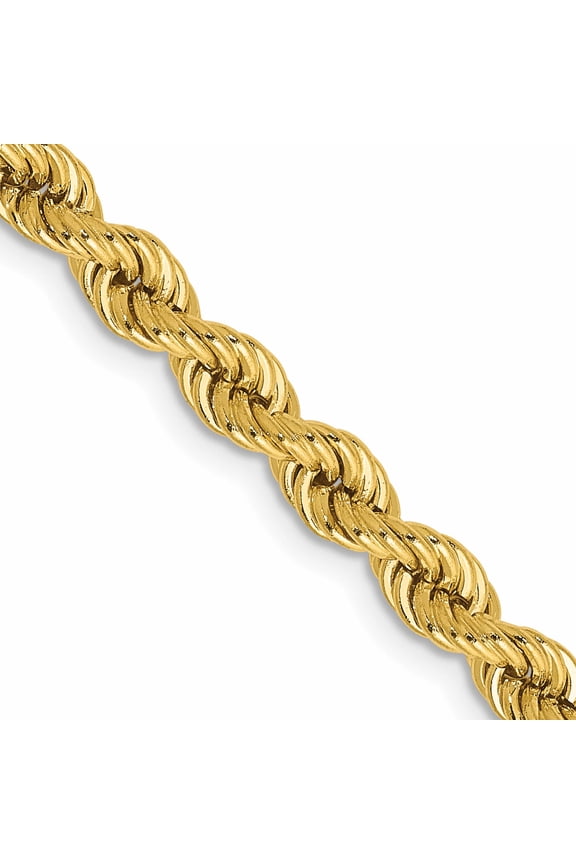 14K Yellow Gold 28 inch 4mm Regular Rope with Lobster Clasp Chain