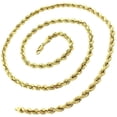 thumbnail image 1 of 14K Yellow Gold 4mm Solid Rope Diamond Cut Chain, Link Mens Womens Necklace, Giorgio Bergamo, 1 of 6