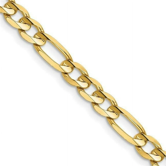 14K Yellow Gold 5.5 mm Concave Open 18 in. Figaro Chain