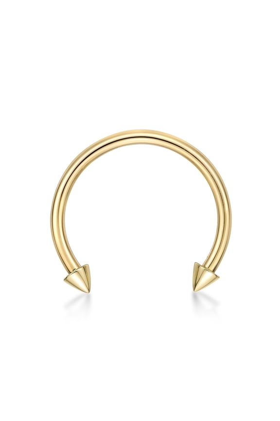14K Yellow Gold 5/8" Horseshoe Barbell Lip Eyebrow Belly Nipple Ring Jewelry