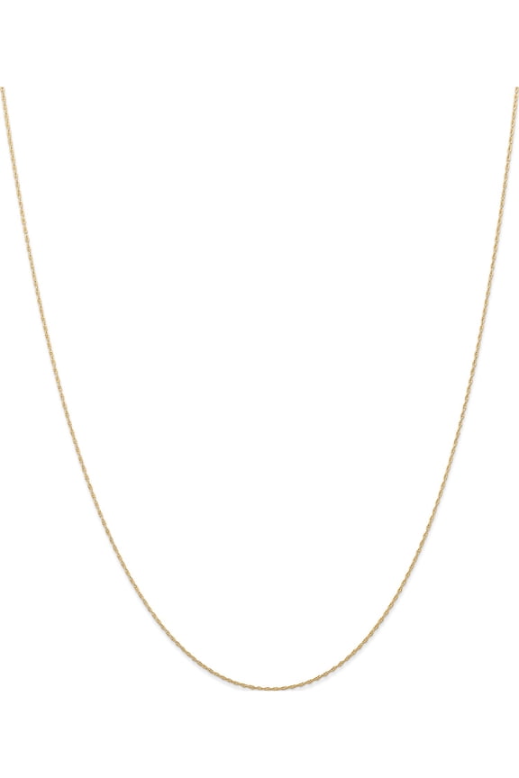 14K Yellow Gold 16 inch Carded .5mm Cable Rope with Spring Ring Clasp Chain
