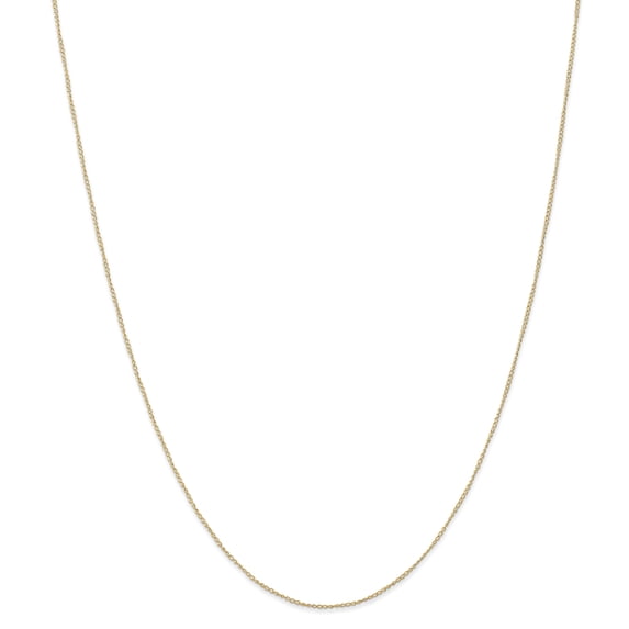 14K Yellow Gold .5 mm Carded Curb Chain 24 Inch