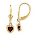 thumbnail image 1 of 14K Yellow Gold 5 mm Heart Garnet Earrings, 1 of 1