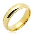 thumbnail image 1 of 14K Yellow Gold 5mm Comfort Fit Milgrain Plain Domed Wedding Band (Size 5 to 12), 8.5, 1 of 2