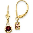 thumbnail image 1 of 14K Yellow Gold 5mm Garnet Leverback Earring (24 X 6) Made In United States xlb100ga, 1 of 5