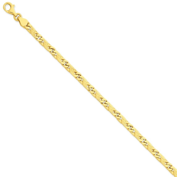 14K Yellow Gold 5mm Hand-Polished Fancy Link Chain
