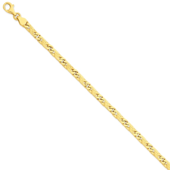 14K Yellow Gold 5mm Hand-polished Fancy Link Chain