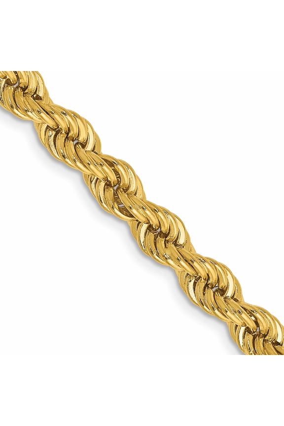 14K Yellow Gold 28 inch 5mm Regular Rope with Lobster Clasp Chain