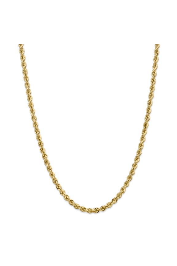 14K Yellow Gold 5mm Regular Rope Chain Necklace Size 26