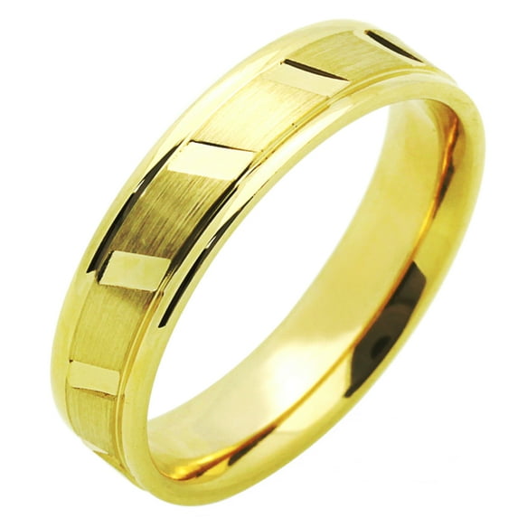 14K Yellow Gold 5mm Wedding Band (Size 5 to 12), 5