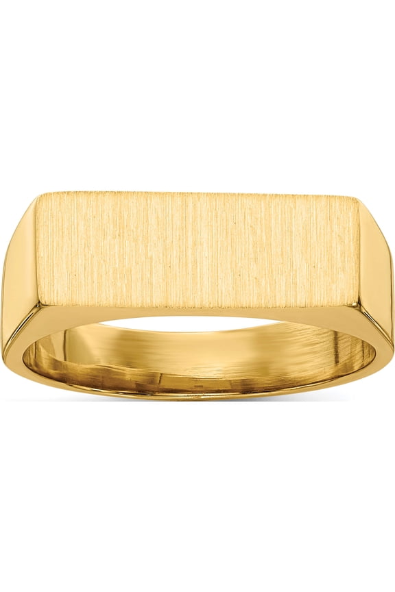 14K Yellow Gold 16.0x6.0mm Rectangle Closed Back Signet Ring