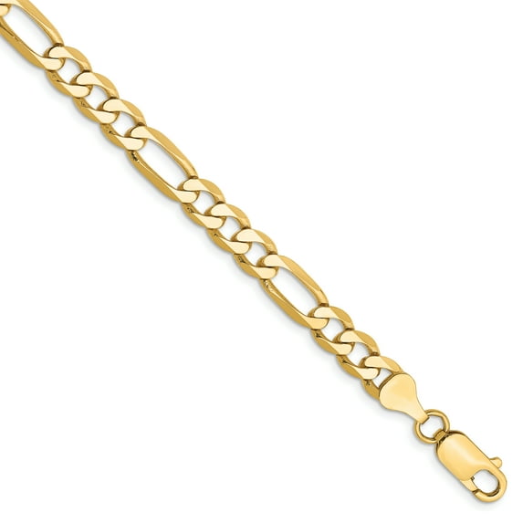 14K Yellow Gold 6.25mm Flat Figaro Chain