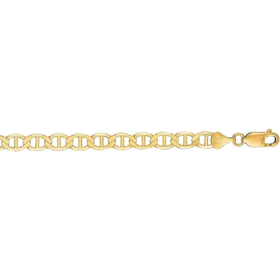 14K Yellow Gold 6.3mm Mariner Chain with Lobster Lock