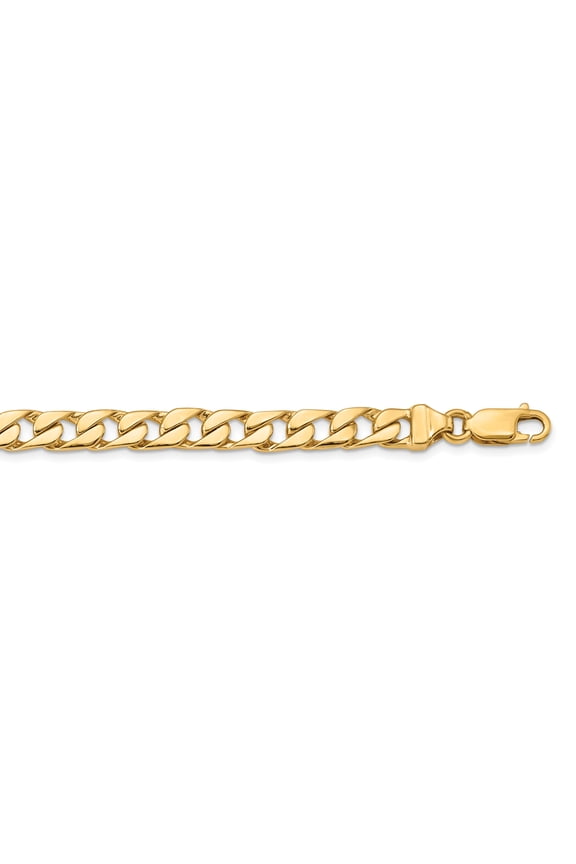 14K Yellow Gold 6.5mm Hand-polished Fancy Link Chain