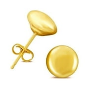 PARADE OF JEWELS 14K Yellow Gold 6mm Button Ball Stud Earrings