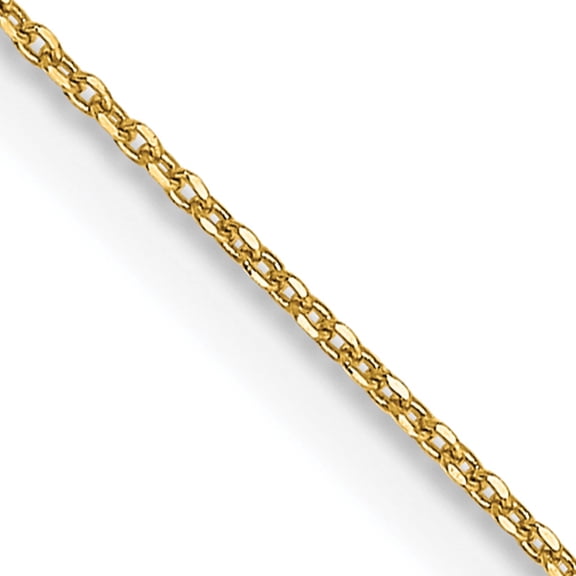 14K Yellow Gold .6mm D/C Round Open Link Cable Chain (14 X 0.6) Made In South Africa pen136-14